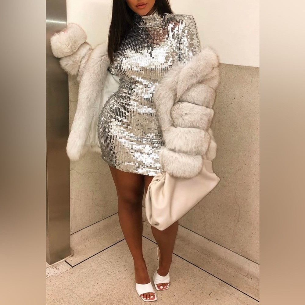 Silver Sequin Dress